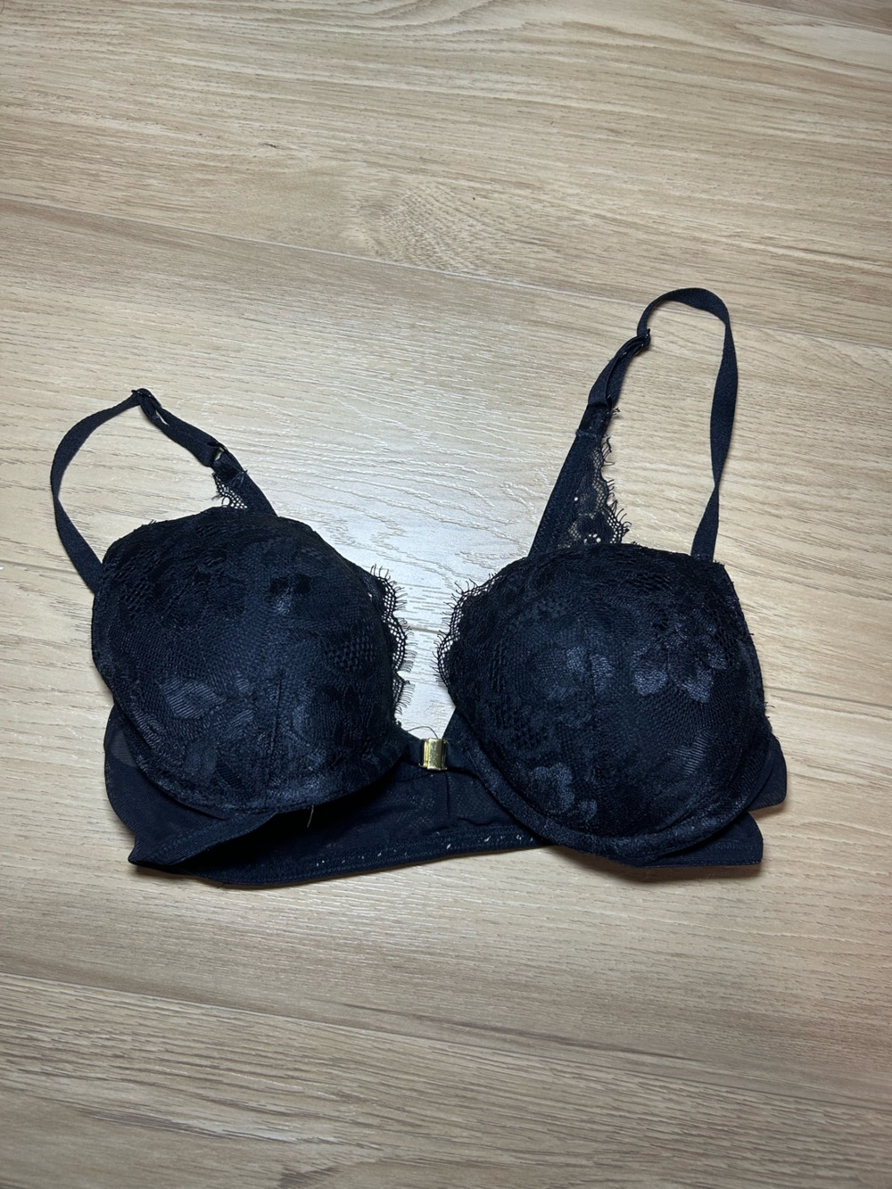 La SENZA Black Lace Front-Closure Push-Up Bra